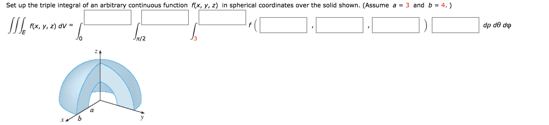 Solved Set up the triple integral of an arbitrary continuous | Chegg.com