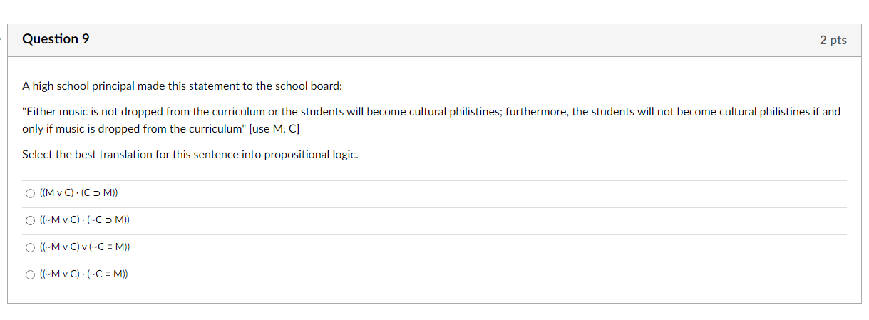 Solved Question 9 2 Pts A High School Principal Made This | Chegg.com