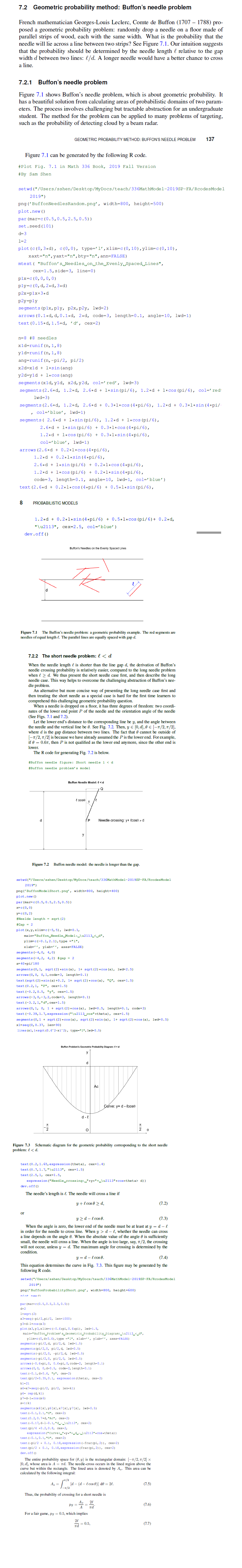 (a) Derive the Buffon’s needle problem solution when | Chegg.com