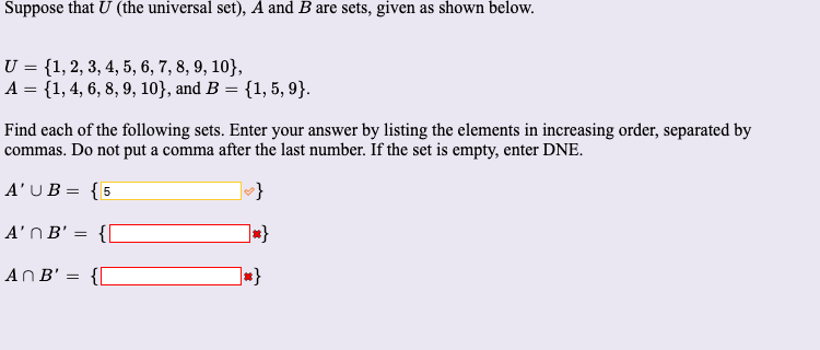 Solved Suppose That U (the Universal Set), A And B Are Sets, | Chegg.com