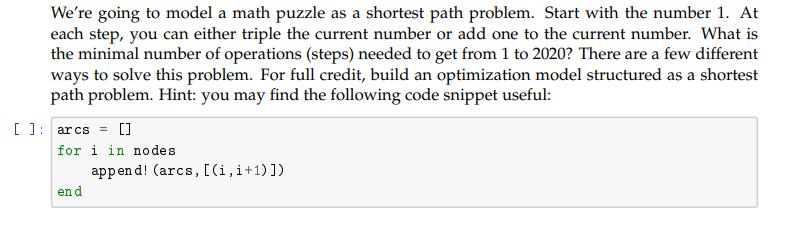 Solved We're going to model a math puzzle as a shortest path | Chegg.com