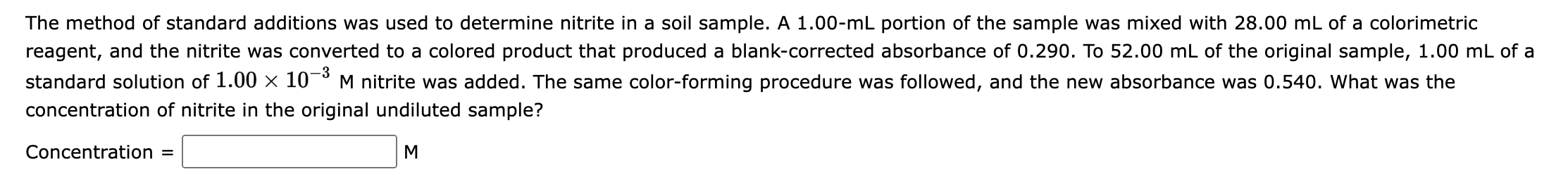 Solved The method of standard additions was used to | Chegg.com