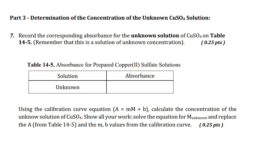 Solved Experiment 14: Preparing Solutions Of Standard | Chegg.com