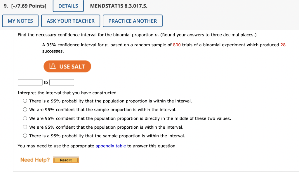 Solved Find the necessary confidence interval for the | Chegg.com