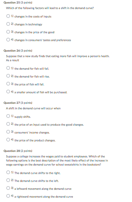 Solved Question 25 (3 points) Which of the following factors | Chegg.com
