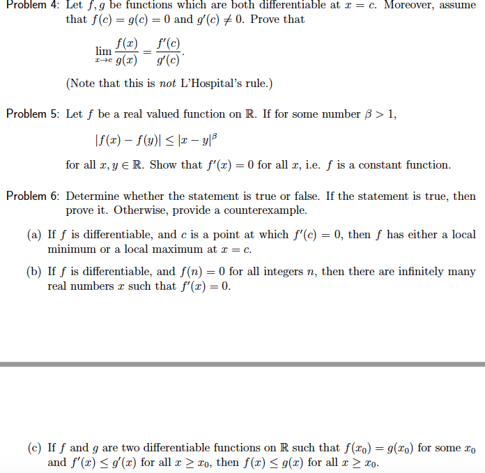 Solved Problem 4 Let F G Be Functions Which Are Both Dif Chegg Com