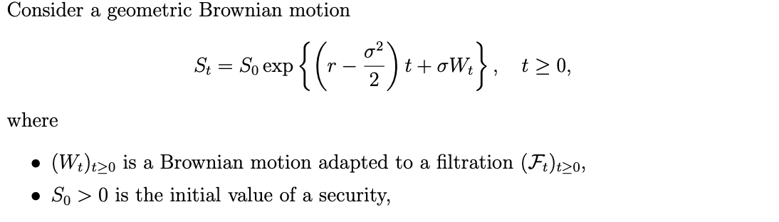 Solved Consider A Geometric Brownian Motion | Chegg.com