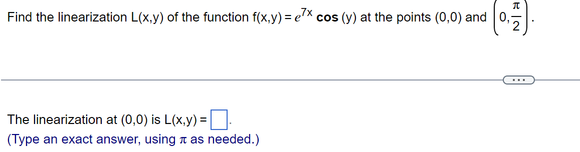 Solved Find the linearization L(x,y) of the function | Chegg.com