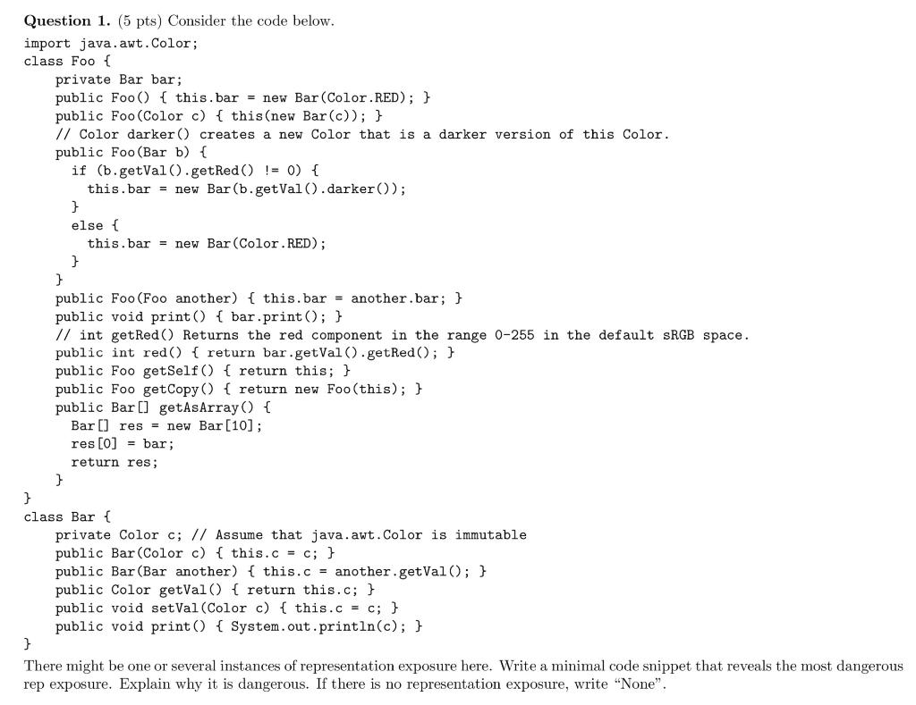 Question 1. (5 pts) Consider the code below. import | Chegg.com