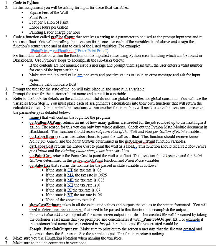 Solved 1. Code in Python 2. In this assignment you will be | Chegg.com