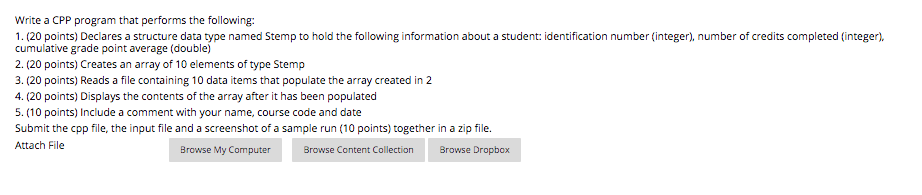 Solved Write a CPP program that performs the following: 1. | Chegg.com