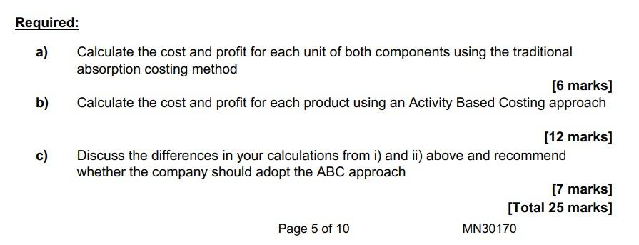 Solved Required: A) Calculate The Cost And Profit For Each | Chegg.com