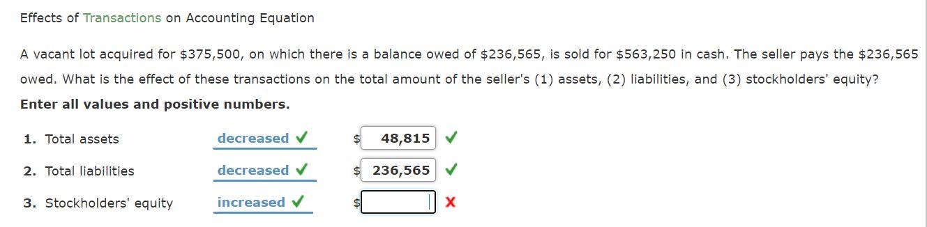 Solved Effects of Transactions on Accounting Equation A | Chegg.com