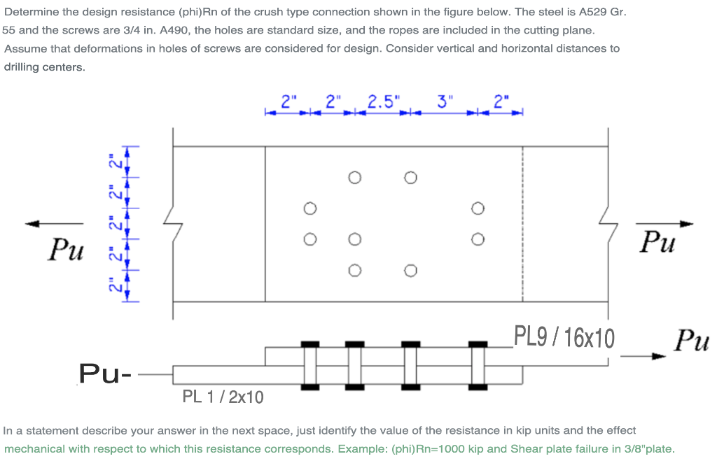 Solved Determine the design resistance (phi)Rn of the crush | Chegg.com