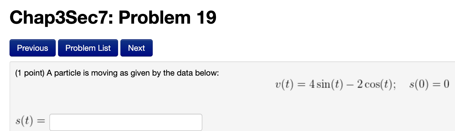 Solved Chap3Sec7: Problem 19 Previous Problem List Next (1 | Chegg.com