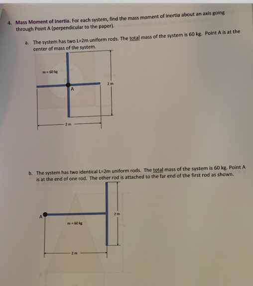 Solved Mass Moment of Inertia. For each system, find the | Chegg.com