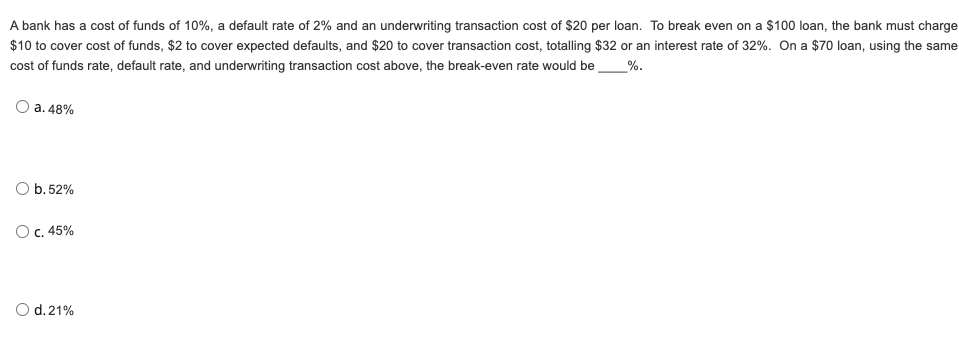 solved-a-bank-has-a-cost-of-funds-of-10-a-default-rate-of-chegg