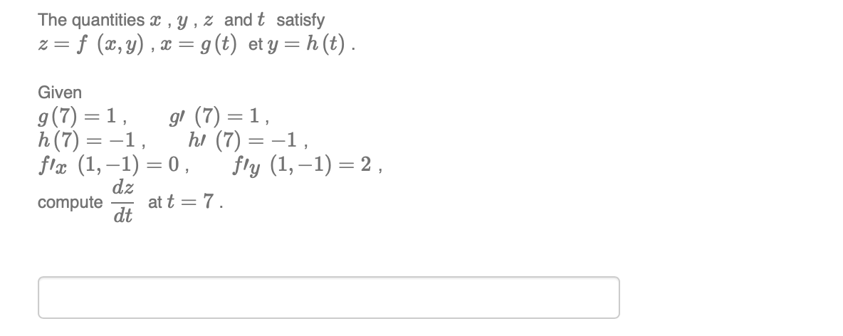 Solved The Quantities X Y Z And T Satisfy Z F X Y Chegg Com