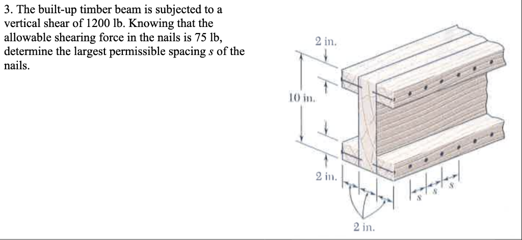 Solved 3. The built-up timber beam is subjected to a | Chegg.com