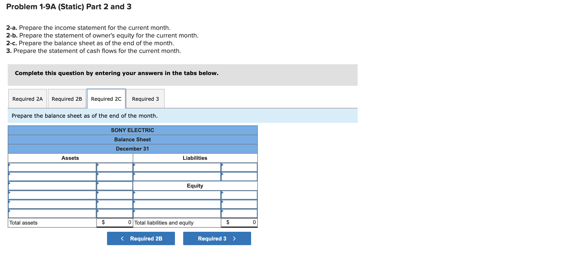 Solved Required information Problem 1-9A (Static) Analyzing | Chegg.com