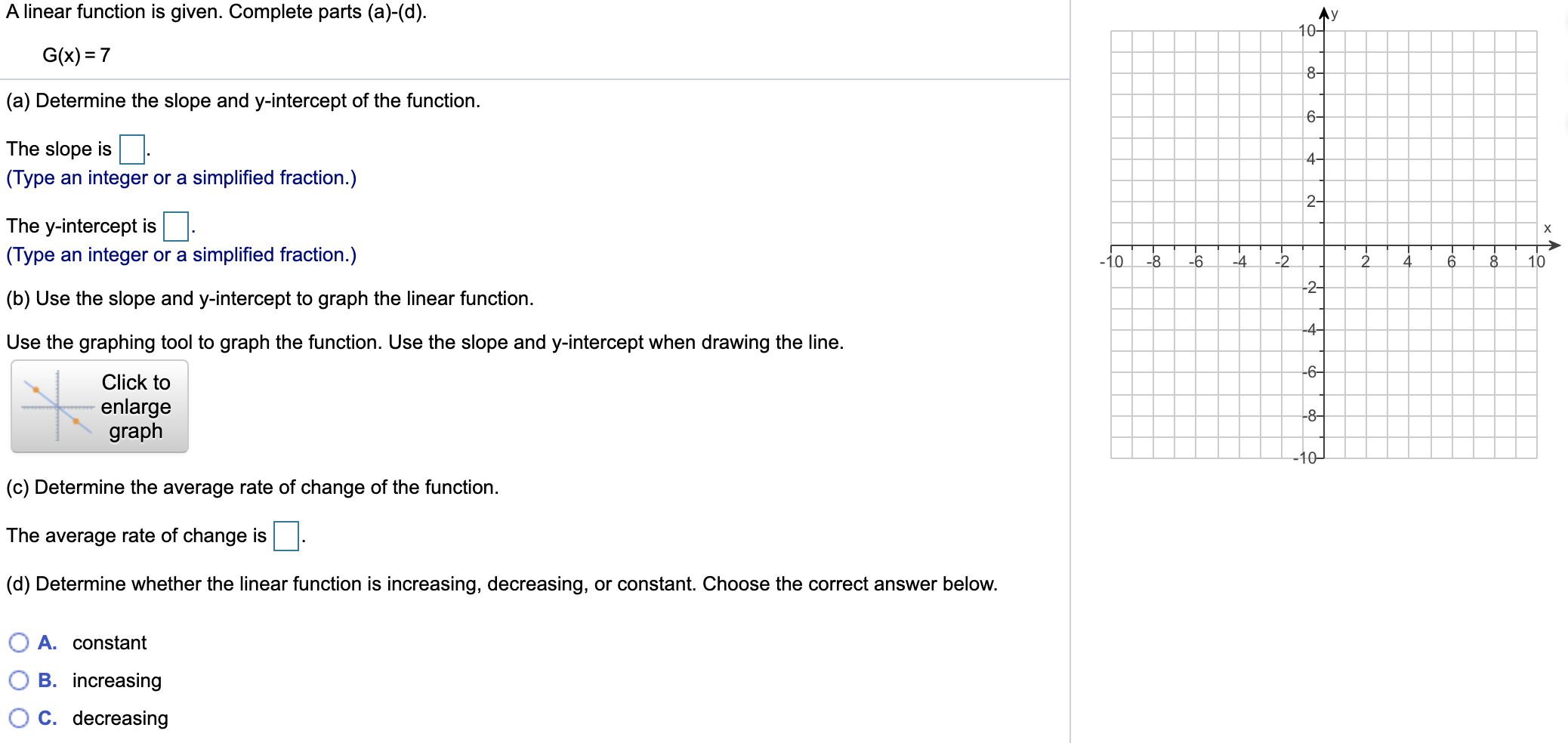 Solved A linear function is given. Complete parts (a)-(d). | Chegg.com