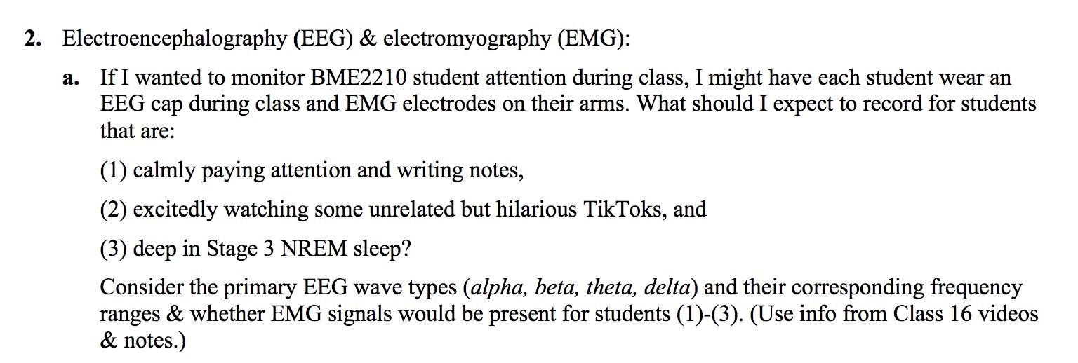 Solved Electroencephalography (EEG) \& Electromyography | Chegg.com