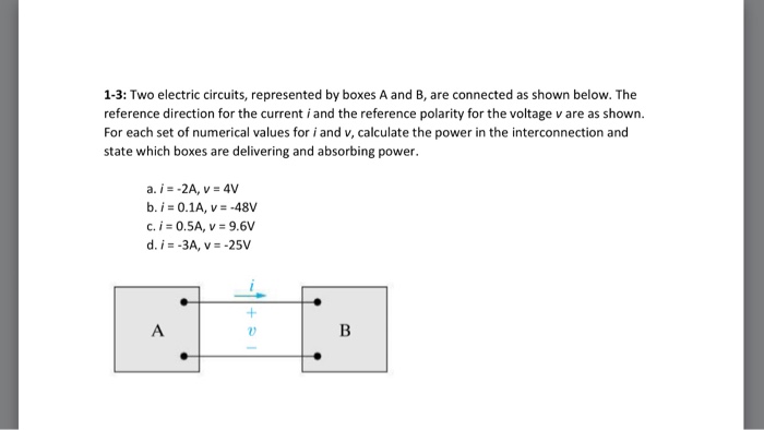 Solved Two Electric Circuits, Represented By Boxes A And B, | Chegg.com