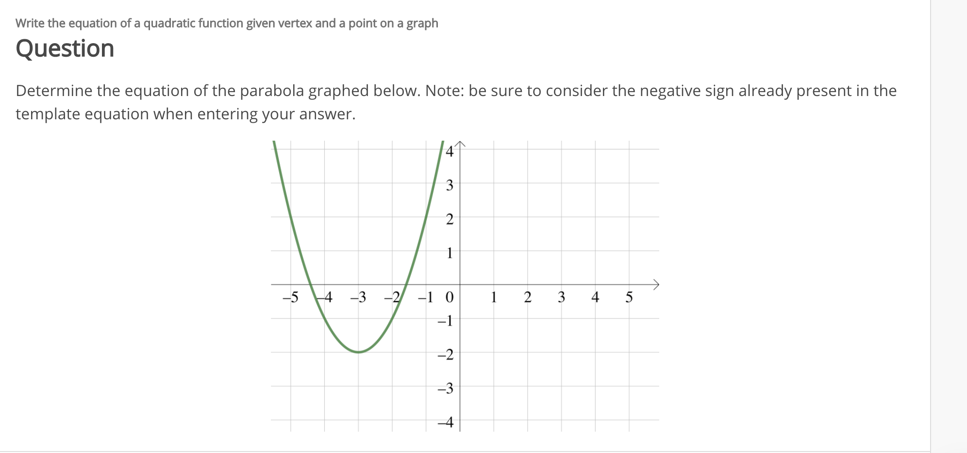 finding the equation of a quadratic function given vertex and point