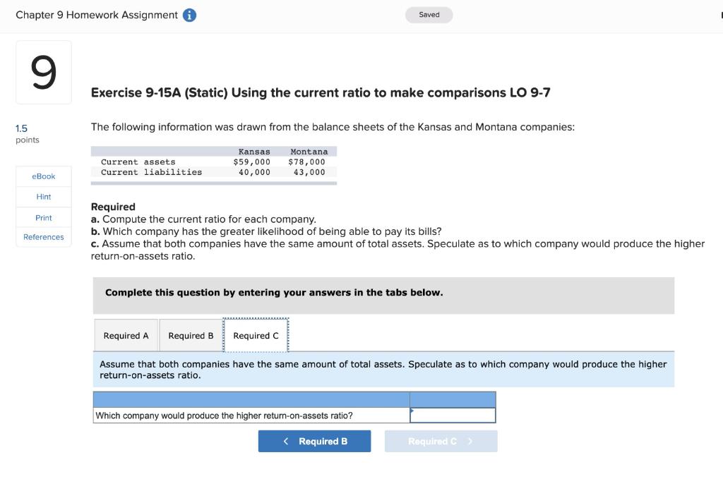 Solved Chapter 9 Homework Assignment Saved Help Save & Exit | Chegg.com