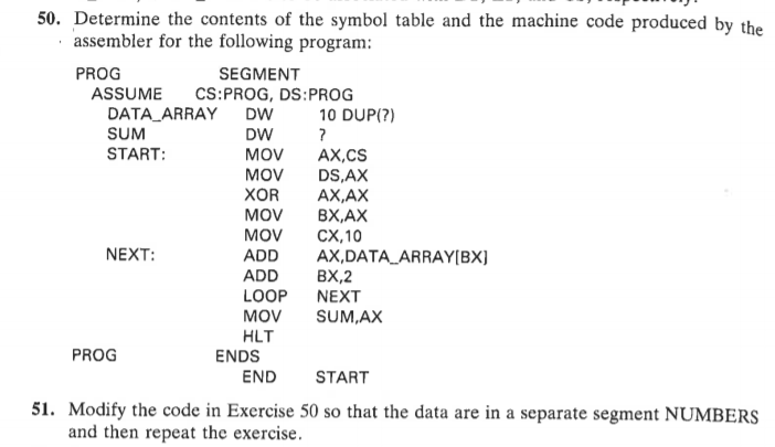 50. Determine the contents of the symbol table and | Chegg.com