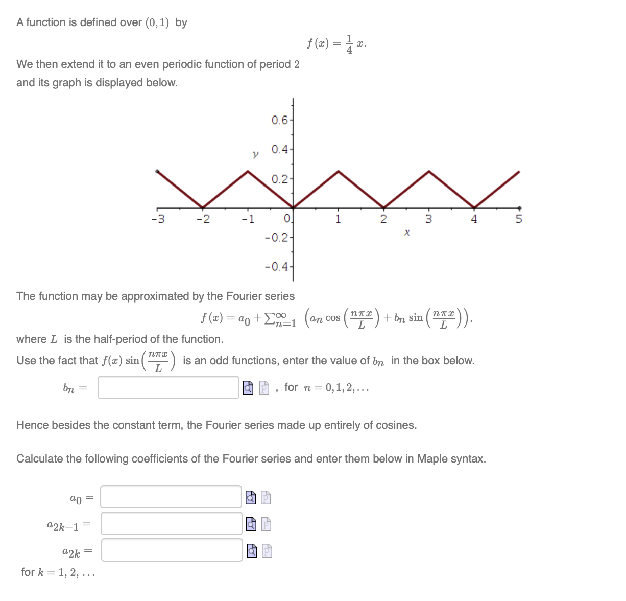 Solved A function is defined over (0,1) by f(x)=41x We then | Chegg.com