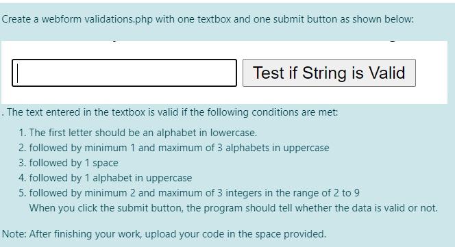 Solved Create A Webform Validations.php With One Textbox And | Chegg.com