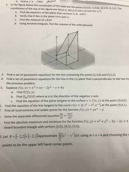 Solved 2. In the figure below the coordinates of the base | Chegg.com