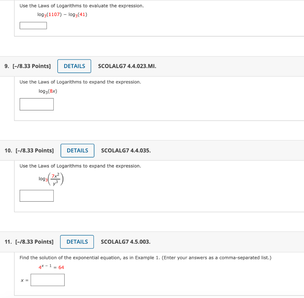 solved-use-the-laws-of-logarithms-to-evaluate-the-chegg