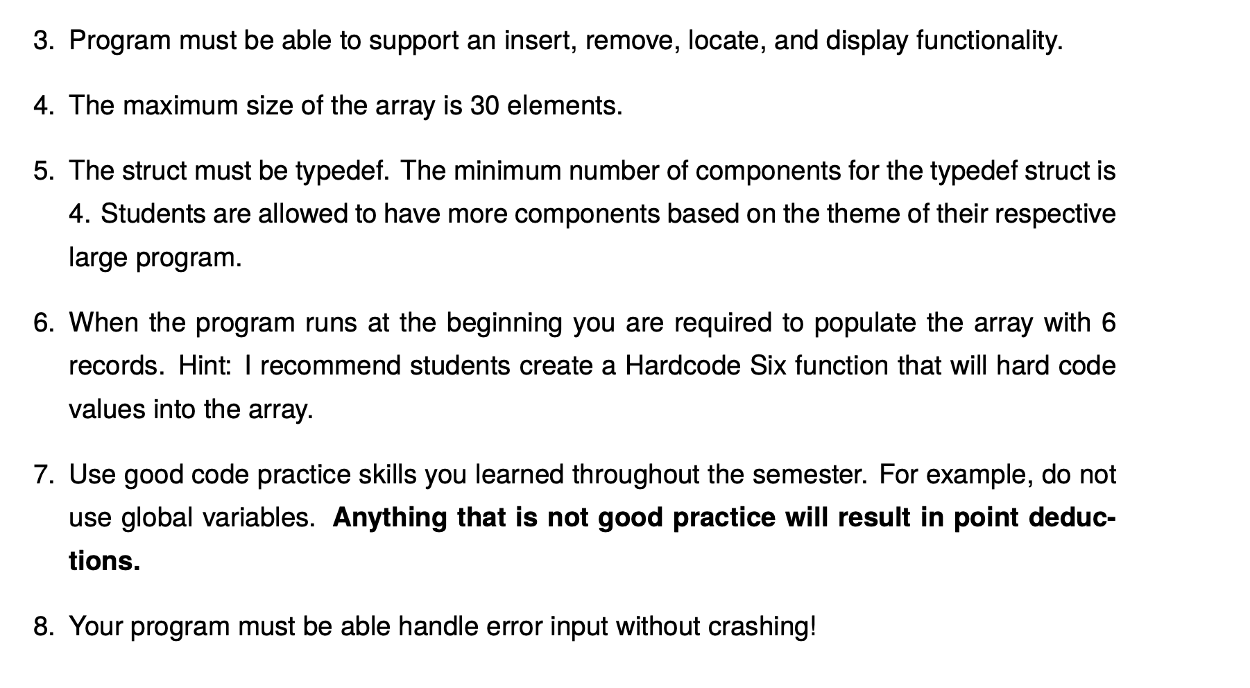 Solved please help write this program in c, must have at | Chegg.com