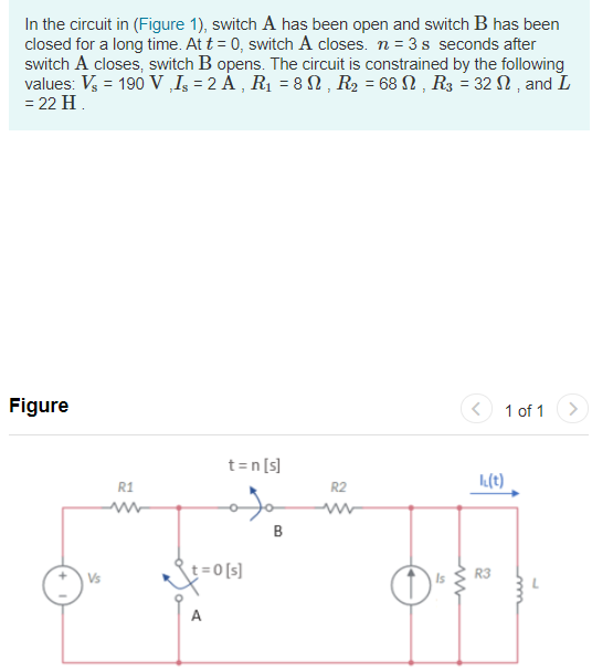 Solved In The Circuit In Figure 1 Switch A Has Been Op Chegg Com