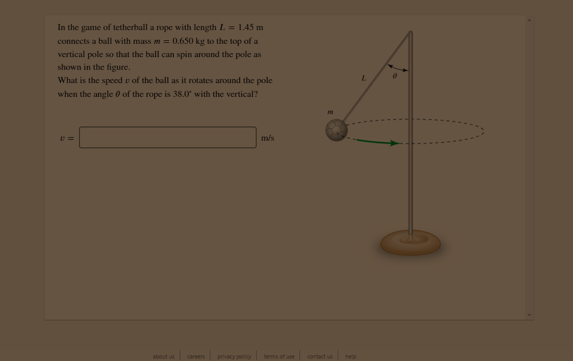 Solved In the game of tetherball a rope with length L = 1.45