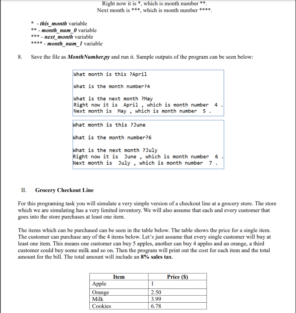 Solved I. II. Getting practice casting strings to integer | Chegg.com