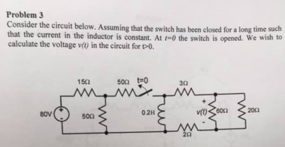 Solved Problem 3 Consider the circuit below. Assuming that | Chegg.com