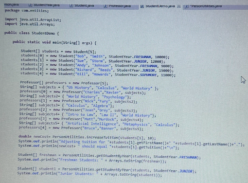 Solved package con,entities; public abstract class Person \{ | Chegg.com