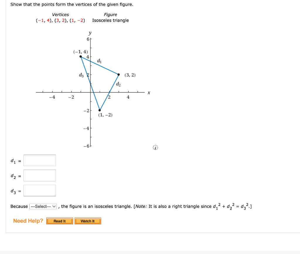 show that vertices of an isosceles triangle