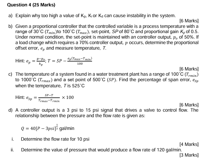 Solved Process Control and Instrumentation ( ﻿bachelor in | Chegg.com