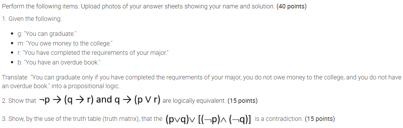 Solved Perform the following items. Upload photos of your | Chegg.com