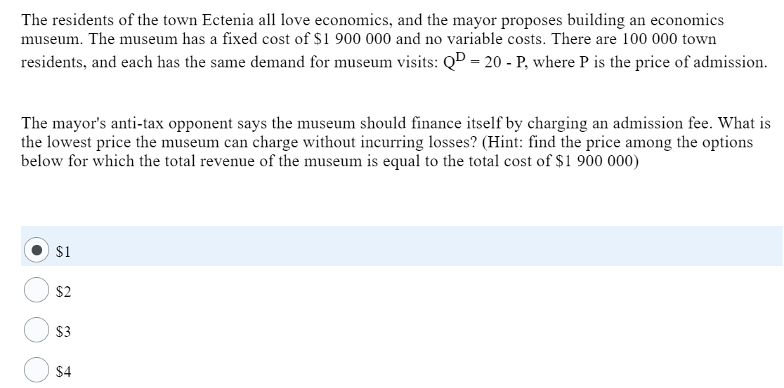 Solved The residents of the town Ectenia all love economics, | Chegg.com