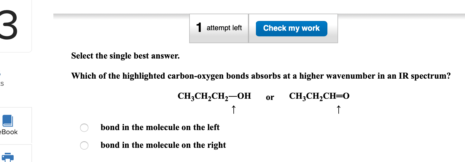 Solved 3 1 Attempt Left Check My Work Select The Single Best | Chegg.com