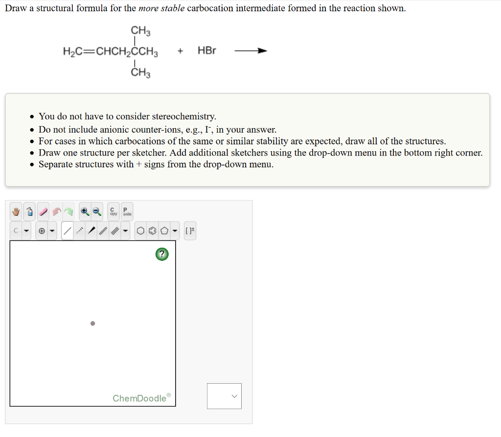 Solved Draw a structural formula for the more stable | Chegg.com