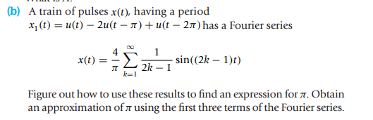 Solved o) A train of pulses x(t), having a period | Chegg.com