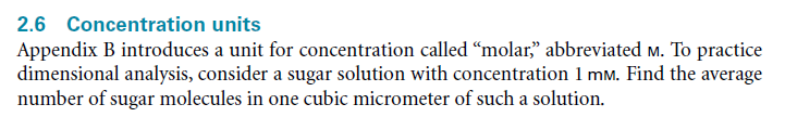 Solved 2.6 Concentration units Appendix B introduces a unit | Chegg.com