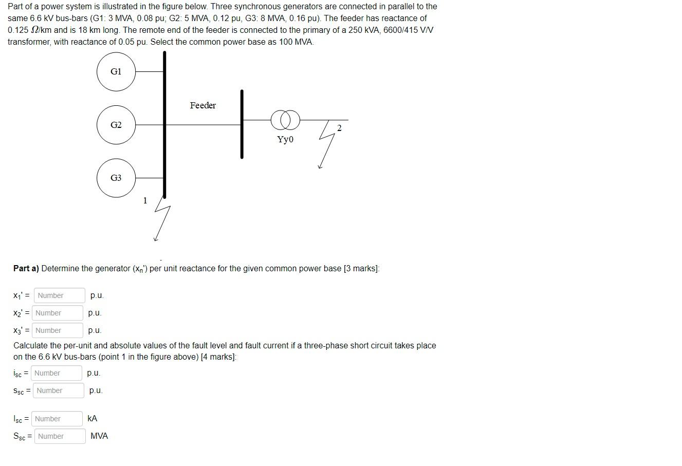 Solved Part of a power system is illustrated in the figure | Chegg.com