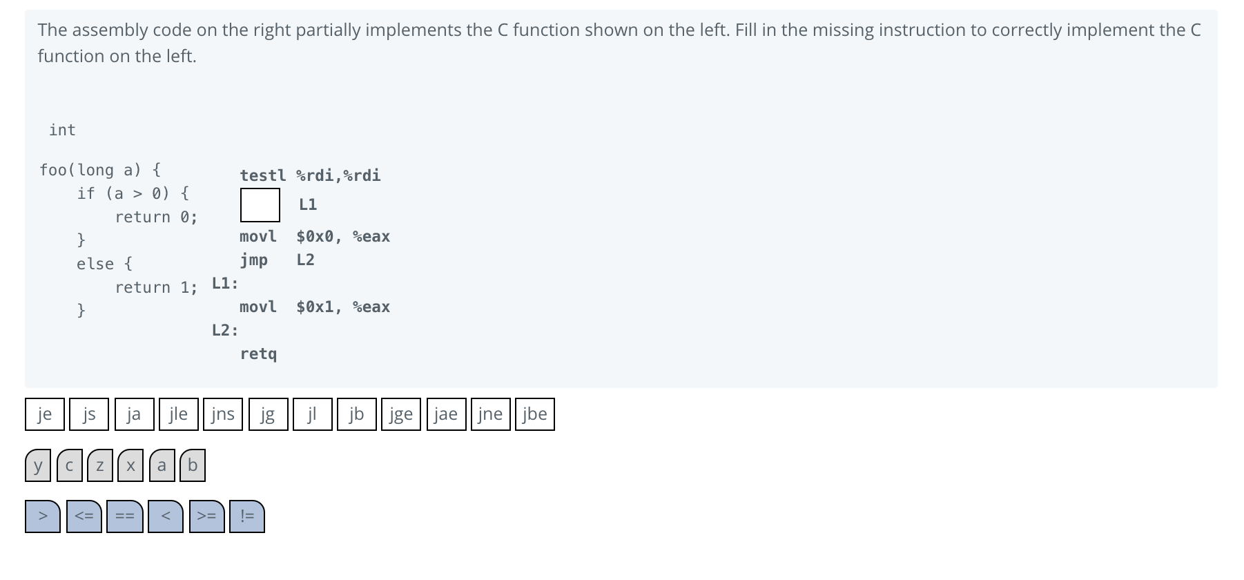 Solved The Assembly Code On The Right Partially Implements | Chegg.com